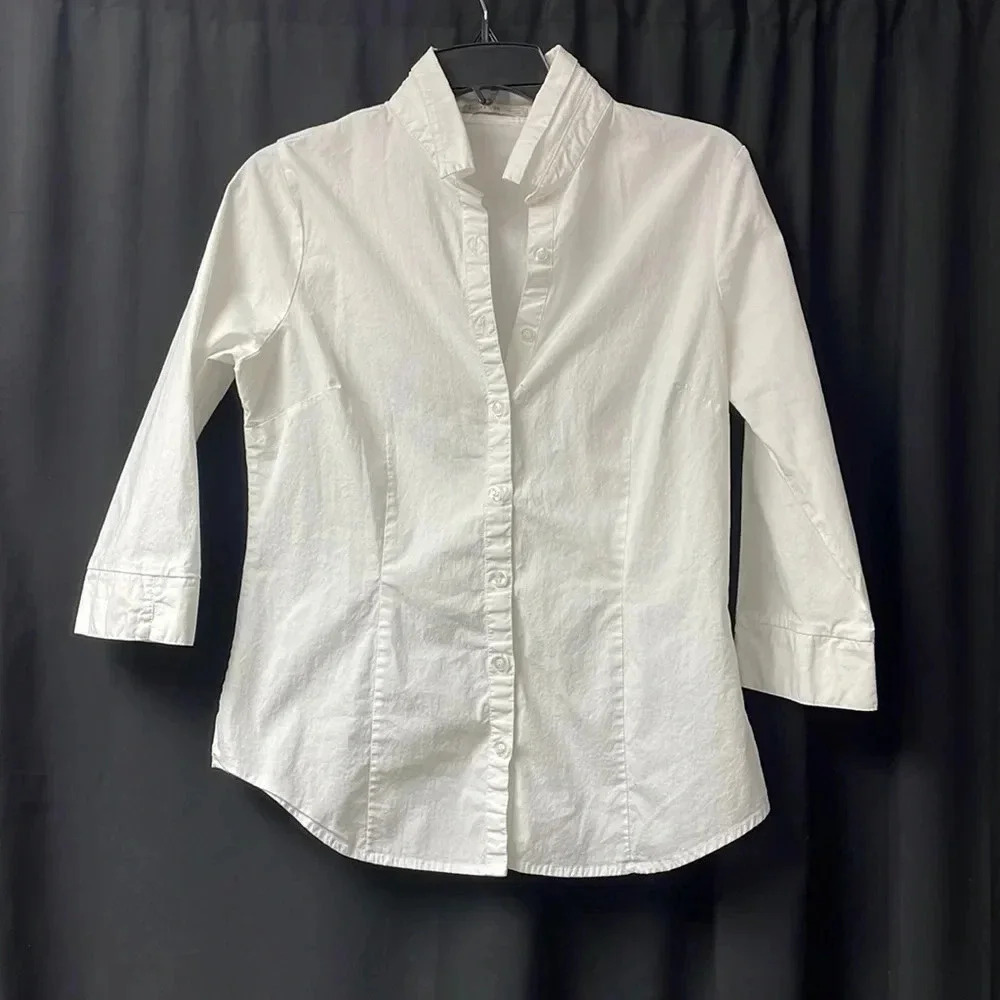 White Active USA Button‎ Down Shirt L